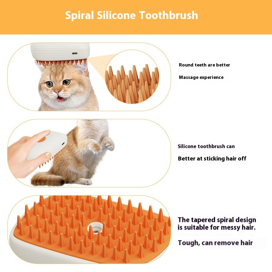 Pet Steam Brush & Spray Comb – Grooming Tool
