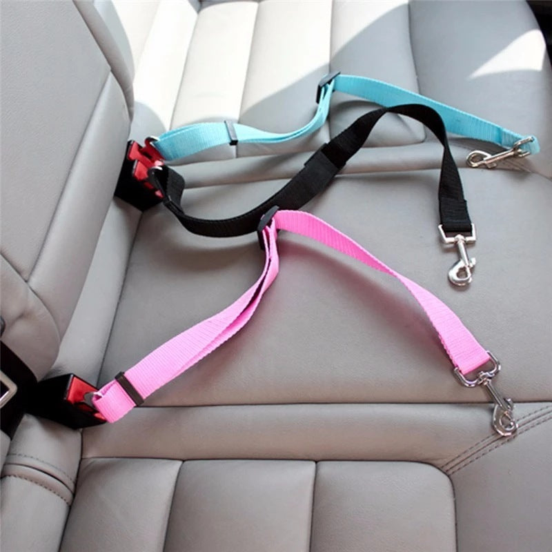 Adjustable Pet Car Seat Belt – Safety Harness & Lead