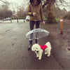 Dog Transparent Umbrella with Traction Chain – Pet Raincoat