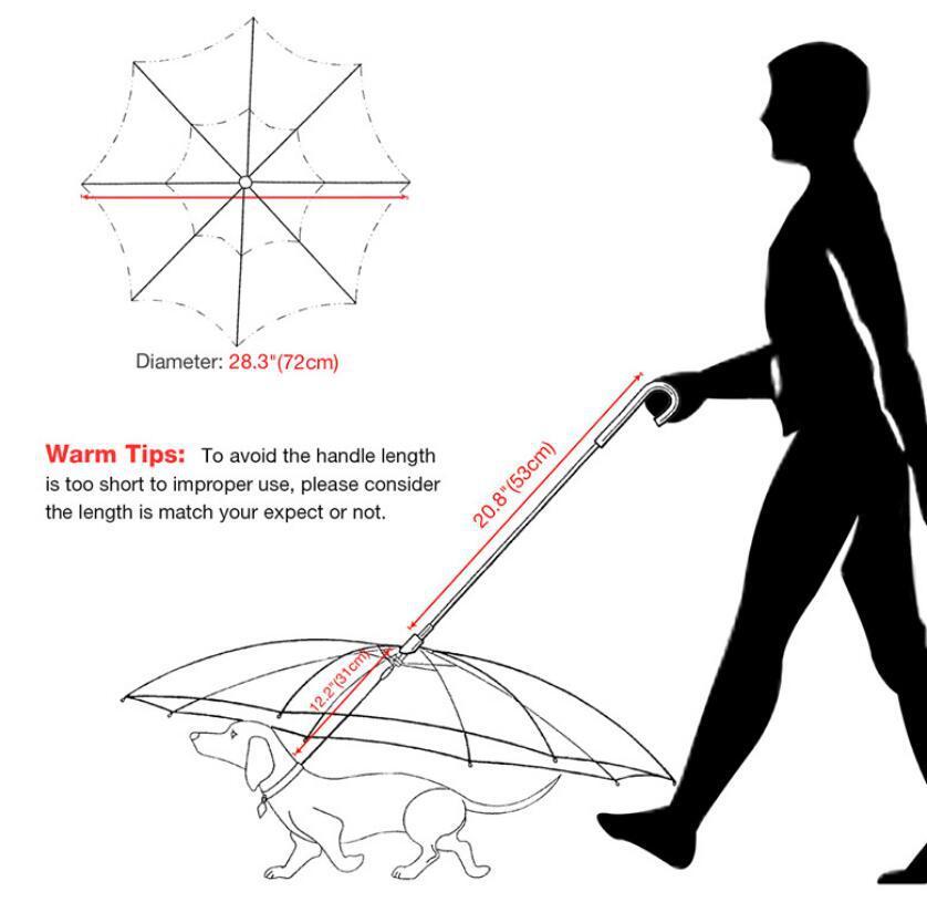 Dog Transparent Umbrella with Traction Chain – Pet Raincoat