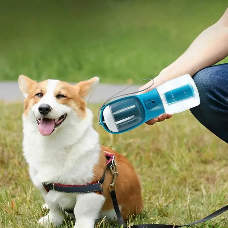 3-in-1 Dog Water Cup – Portable Food & Waste Bag