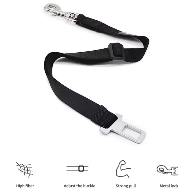 Adjustable Pet Car Seat Belt – Safe & Secure Travel for Dogs & Cats