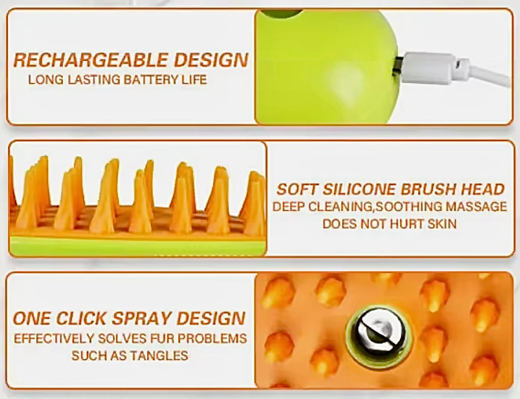 Pet Steam Grooming Brush - For a Fresh & Smooth Coat